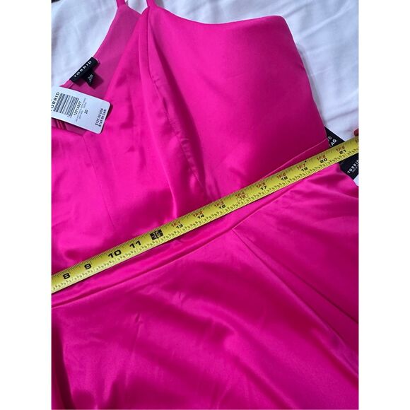 NWT Torrid Hot Pink Mini Satin Skater Dress Size 20 - Picture 7 of 13